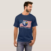 Halten Sie die Linie, amerikanische Flagge und Adl T-Shirt (Vorne ganz)