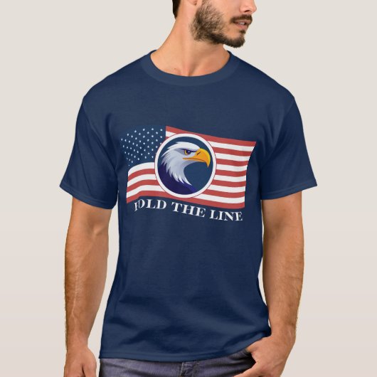 Halten Sie die Linie, amerikanische Flagge und Adl T-Shirt (Vorderseite)
