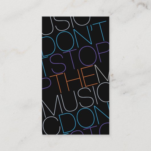 HALTEN SIE DIE MUSIK DJ Musician Band NICHT AUF Visitenkarte (Vorderseite)