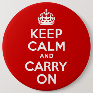 Halten Sie die Ruhe und die Taste "Carry On" aufre Button