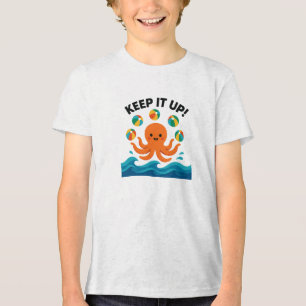 Halten Sie es aufrecht, süßes Jonglier-Oktopus-Des Tri-Blend Shirt