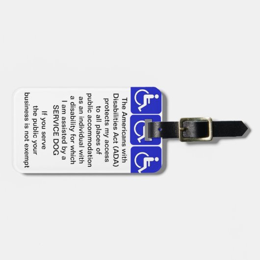 Halten Sie Hund-ADA-Gesetzesumbau instand Gepäckanhänger (Vorderseite horizontal)