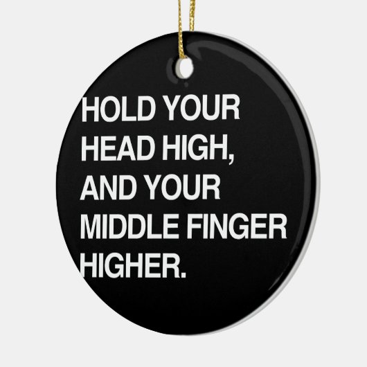 HALTEN SIE IHR HAUPTHOHES UND IHREN MITTELFINGER KERAMIKORNAMENT (Links)