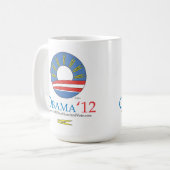 Halten Sie Ihre Nase und wählen Sie Obama 2012 Kaffeetasse (Vorderseite Links)