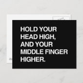 HALTEN SIE IHREN KOPF HOCH UND IHREN MITTELFINGER  POSTKARTE (Vorne/Hinten)