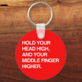 HALTEN SIE IHREN KOPF HOCH UND IHREN MITTELFINGER SCHLÜSSELANHÄNGER (Vorderseite)