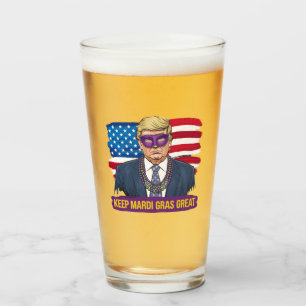 Halten Sie Mardi Gras großartig, lustiger Trump Ma Glas