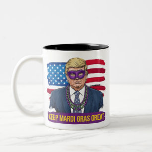 Halten Sie Mardi Gras großartig, lustiger Trump Ma Zweifarbige Tasse