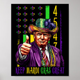 Halten Sie Mardi Gras großartig lustiger Trump Mar Poster