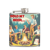 Halten Sie mein Bier-Camping fest Flachmann (Vorderseite)