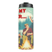 Halten Sie mein Bier-Camping fest Thermosbecher (Vorderseite)