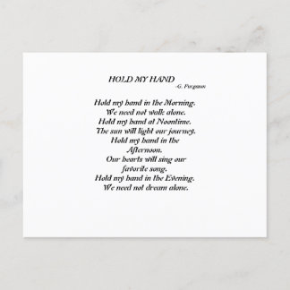 HALTEN SIE MEINE HAND-Postkarte Postkarte