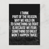 Halten Sie sich an einen Kostenvoranschlag Postkarte (Vorderseite)