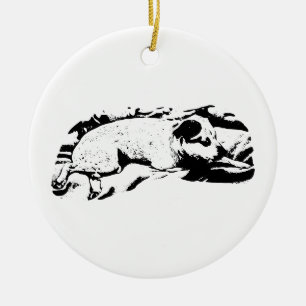 Halten Sie Terrier, Ruhen und bereit Keramik Ornament