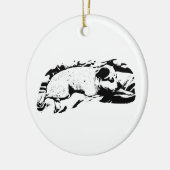 Halten Sie Terrier, Ruhen und bereit Keramik Ornament (Links)