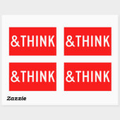 HALTEN UND DENKEN RECHTECKIGER AUFKLEBER (Blatt)