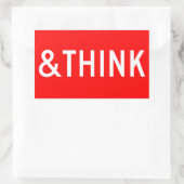 HALTEN UND DENKEN RECHTECKIGER AUFKLEBER (Tasche)