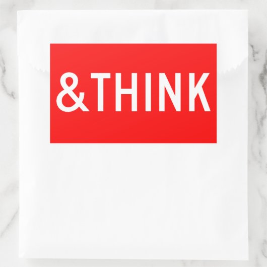 HALTEN UND DENKEN RECHTECKIGER AUFKLEBER (Tasche)