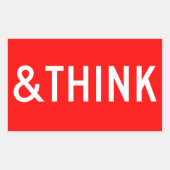 HALTEN UND DENKEN RECHTECKIGER AUFKLEBER (Vorderseite)