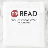 HALTEN UND LESEN RECHTECKIGER AUFKLEBER (Tasche)