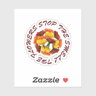 halten und riechen die Blume Aufkleber