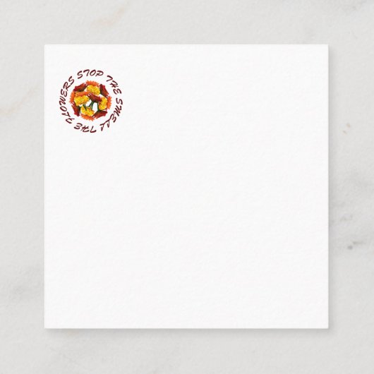 halten und riechen die Blume Quadratische Visitenkarte (Rückseite)