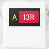 Haltepunkt Zeichen A13R Rechteckiger Aufkleber (Tasche)