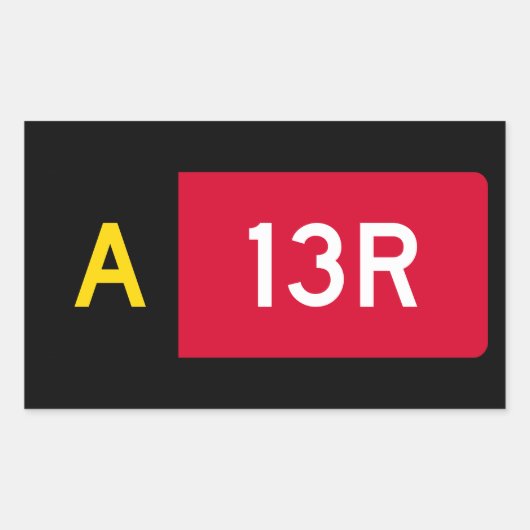 Haltepunkt Zeichen A13R Rechteckiger Aufkleber (Vorderseite)