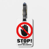 Haltepunkte der Warnhinweise Gepäckanhänger (Rückseite vertikal)