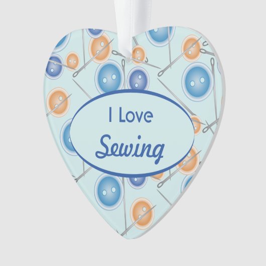 Halterungen und Nähnadeln I Liebe Nähen Ornament (Vorderseite)