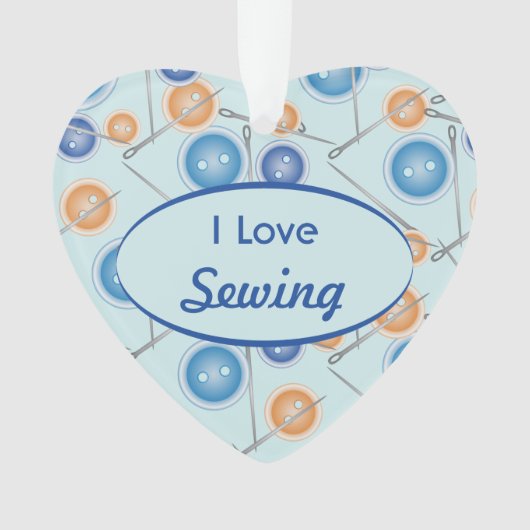Halterungen und Nähnadeln I Liebe Nähen Ornament (Vorderseite)