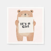 Halteschild niedlich rosa Babydusche Serviette (Vorderseite)