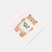 Halteschild niedlich rosa Babydusche Serviette (Ecke)