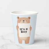 Halteschild niedliche blaue Babydusche Pappbecher (Vorderseite)