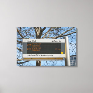 Haltestellenschild in Berlin Leinwanddruck