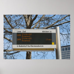 Haltestellenschild in Berlin Poster