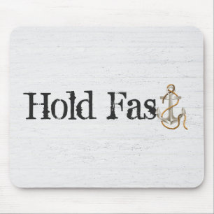 Haltet schnell Anker auf Holz Mousepad