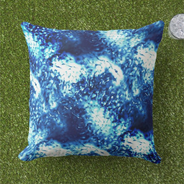 Haltiges Showblau sieht aus wie mattiertes Glas Kissen (Gras)