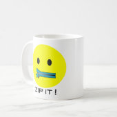 'Halt's Maul Gesichtsmaske Kaffeetasse (Vorderseite Links)
