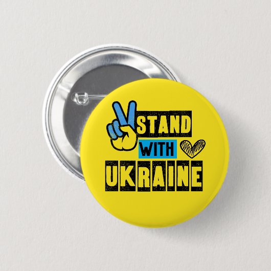 Haltung gegenüber der Ukraine gegen den Krieg Prot Button (Vorne & Hinten)