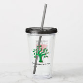 Haltung gegenüber Palästina, Flagge und Olivenbaum Acryltrinkbecher (Rückseite)