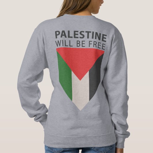 Haltung gegenüber Palästina, Flagge und Olivenbaum Sweatshirt (Rückseite)
