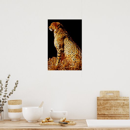 Haltung von Cheetahs Poster (Küche)
