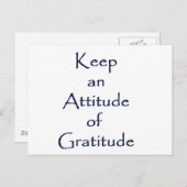 Haltung von Dankbarkeit Postkarte (Vorne/Hinten)