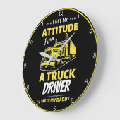 Haltung von meinem Lkw-Fahrer Daddy Große Wanduhr (Winkel)