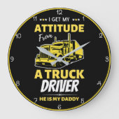 Haltung von meinem Lkw-Fahrer Daddy Große Wanduhr (Vorderseite)