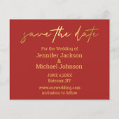 haluzwischen Save the Date Goldhandschriftkarte (Rückseite)