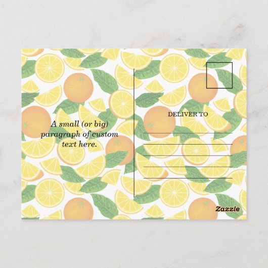 Halve Orange Postkarte (Rückseite)