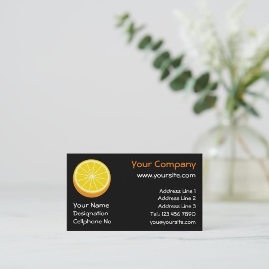 Halve Orange Visitenkarte (Stehend Vorderseite)