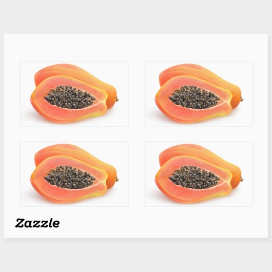 Halved Papaya Rechteckiger Aufkleber (Blatt)
